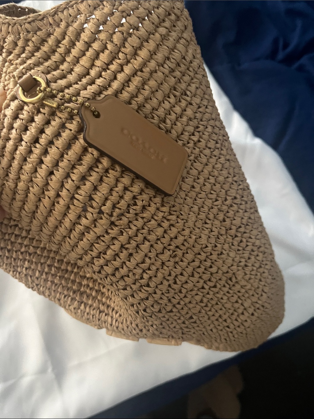 Coach Brooklyn 39 Straw Shoulder Bag - Picture 8 of 9